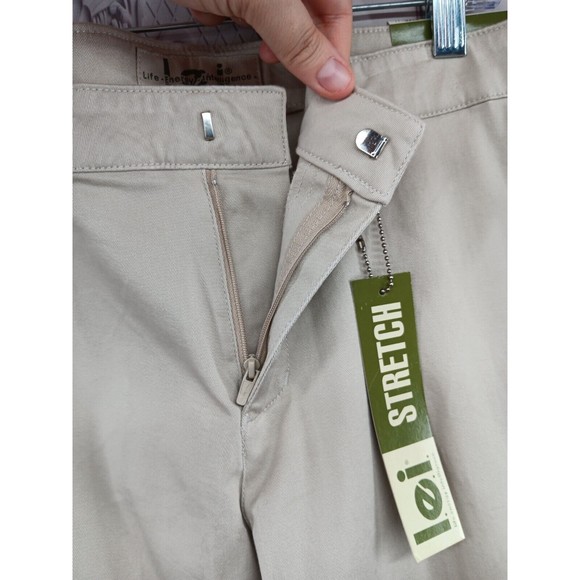 NWT L.E.I. Jeans Khaki Pants Women's SZ 11 Stretch High Waist MSRP $40.00 Flared - Picture 16 of 16